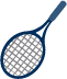 tennis bat hitting a tennis ball
