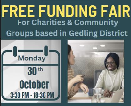 Gedling Funding Fair at The Richard Herrod Centre on Monday 30th October – 3:30 PM – 18:30 PM