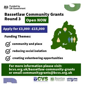 Bassetlaw Community Grants are currently OPEN for applications