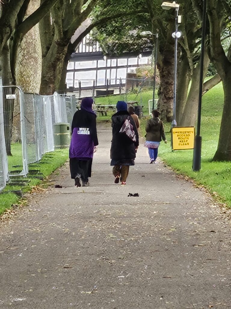 Muslim women walking through Nottingham