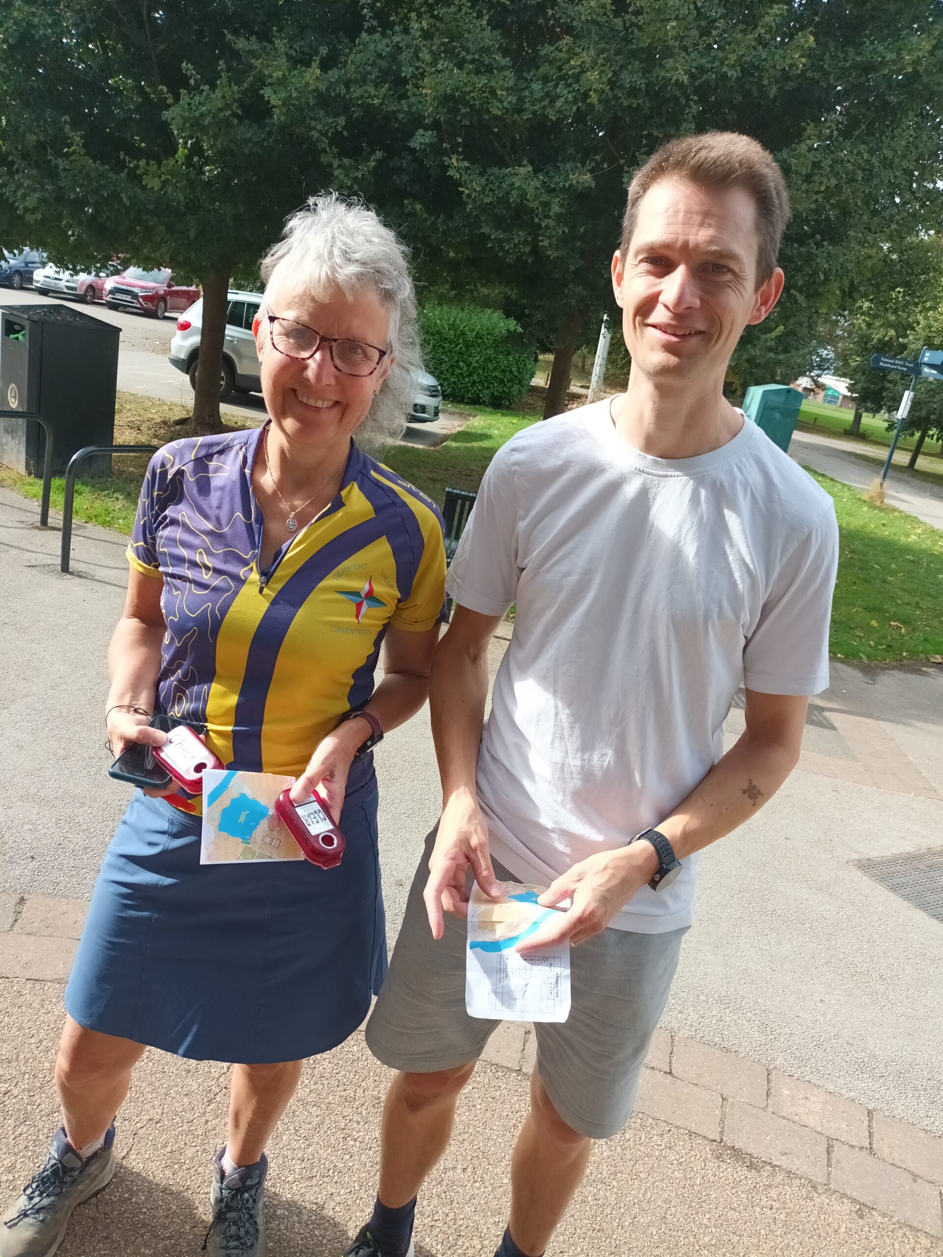 Two volunteers from Derwent Valley Orienteers