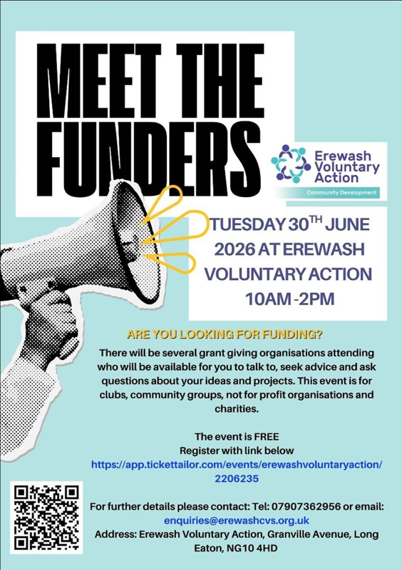 Erewash Voluntary Action Hosts Meet the Funders Event – Tuesday 30th June 2026