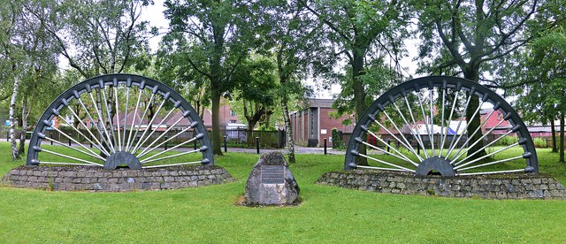 Old colliery winding wheels in Clay Cross